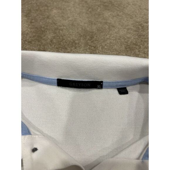 Greyson White/ Grey Stripes Baltusrol Performance Mens Golf Polo Size XLarge - Picture 7 of 7